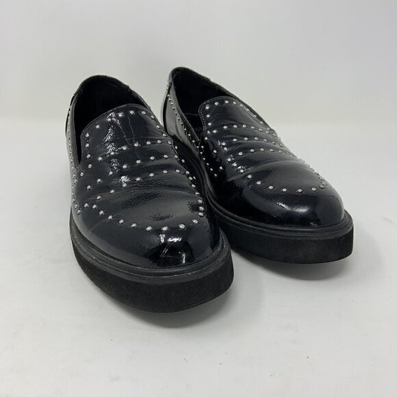Jane and the Shoe Black Loafer Studded Patent Slip on Shoes Sz 8.5 - Picture 4 of 12